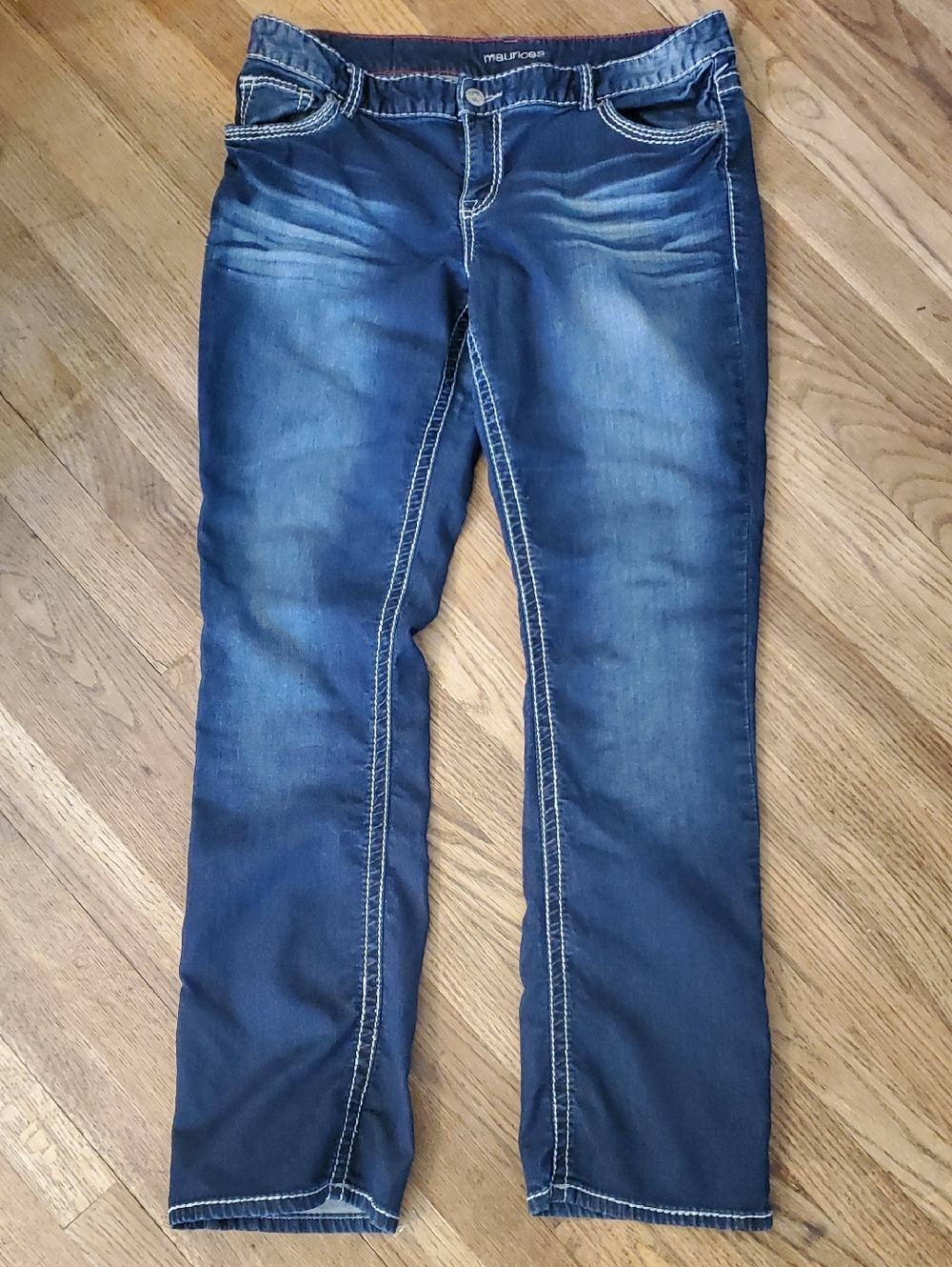 XL Maurices Blue Straight Leg Jeans with Fading